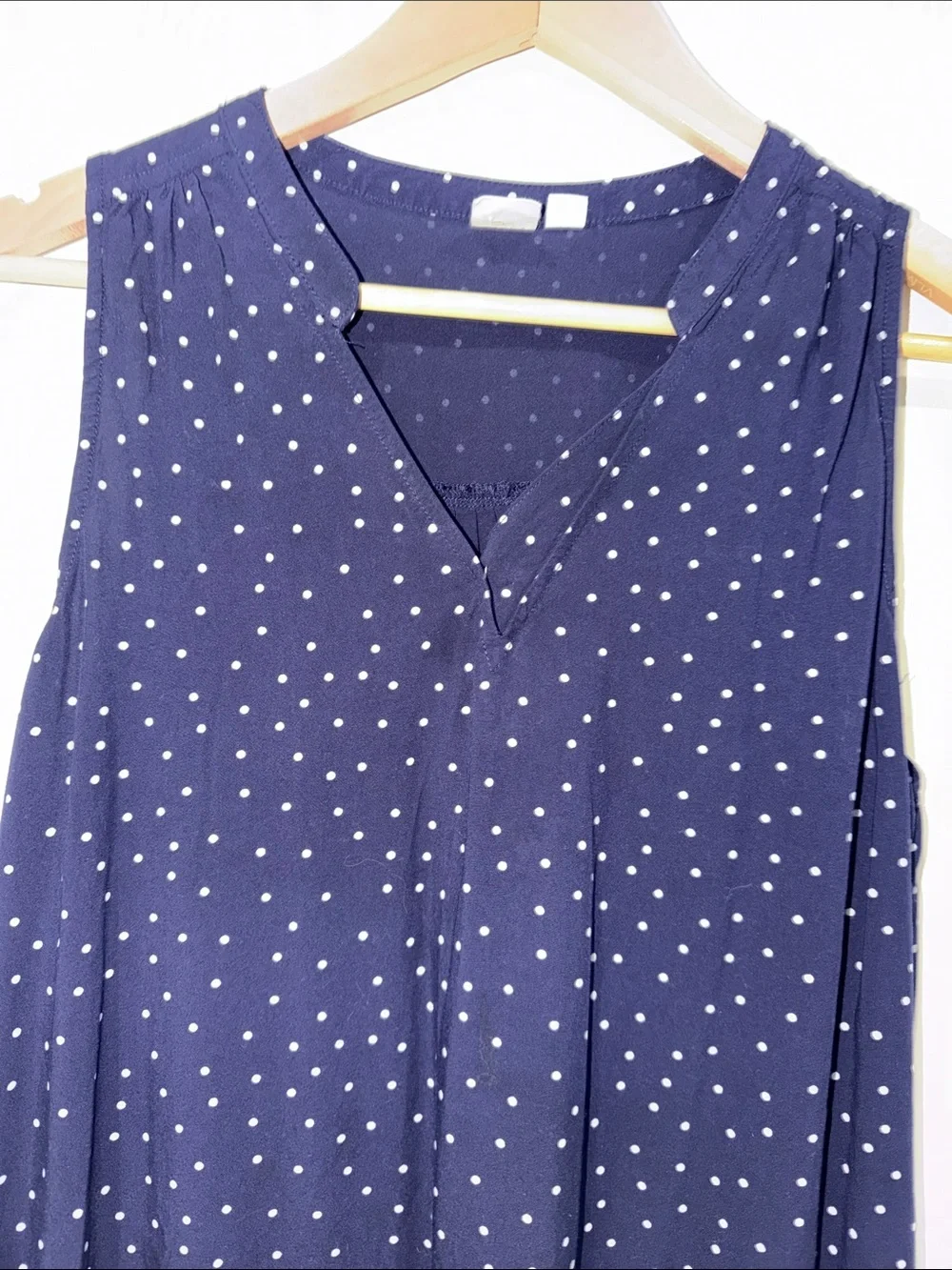 GAP Navy midi/Maxi Dress with White Polka Dots size medium